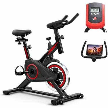 Imagem de Bicicleta Ergométrica Bike Spinning Silenciosa - Ideal para Emagrecimento, Treinos em Casa, Academia, Exercícios e Cardio - Leve, Compacta, Vertical e Ajustável