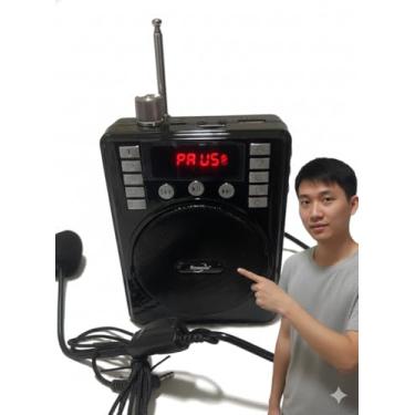 Imagem de Megafone Portátil Átomo Bluetooth Rádio FM USB Cartão TF Entrada Aux