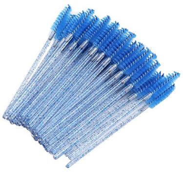 Imagem de Cosiki Conjunto de Escovas Descartáveis ​​para Cílios, 50 Peças de, Design Espiral Flexível para Fácil Aplicação de Rímel Nos Cílios (Azul escuro)