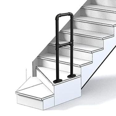 Imagem de AkosOL Corrimão de escada para ambientes externos, 75 cm, corrimão de transição de metal industrial para escadas, corrimãos internos
