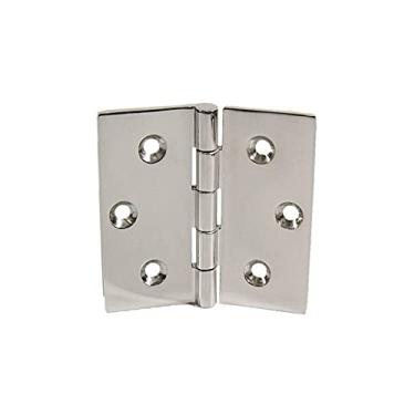 Imagem de Dobradiças dobradiças quadradas grossas de aço inoxidável 6 peças dobradiças de folhas soltas dobradiças de porta de vidro para armário (cor: prata, tamanho: 7,6 x 7,6 cm) (prata 7,6 x 7,6 cm)