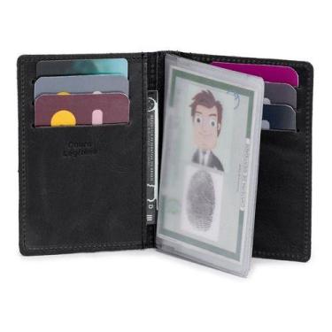 Imagem de Porta Documentos Carteiras Masculina Couro Bovino Cabe Rg - Ello Griff