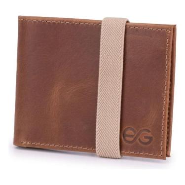 Imagem de Carteira Masculina Slim Pequena Elástico Luxo Couro Legítimo - Ello Gr