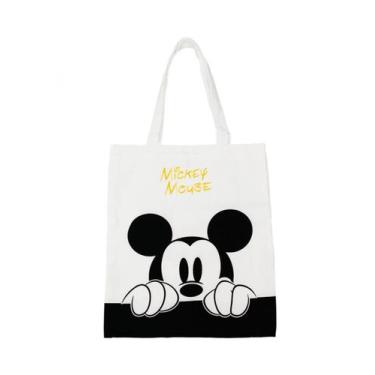 Imagem de Bolsa Sacola Retangular Mickey Preto Branco 40x33cm Disney