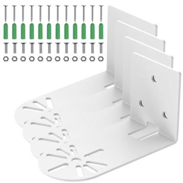 Imagem de Suporte de câmera PTZ de 4 peças de anel montado na parede e suporte de câmera de segurança doméstica com parafusos Suporte de câmera de vigilância de metal para câmera de vigilância para câmera