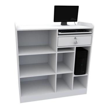 Imagem de Balcão Caixa Vitrine M4 Fechado Mdp Computador Atendimento - VETORIAL 