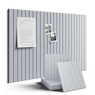 Imagem de Quadro de avisos grande de feltro 91 cm x 61 cm de cortiça alternativo - pacote com 6 com 40 abas adesivas removíveis seguras, quadros de cortiça para paredes, placa de feltro para casa, escritório