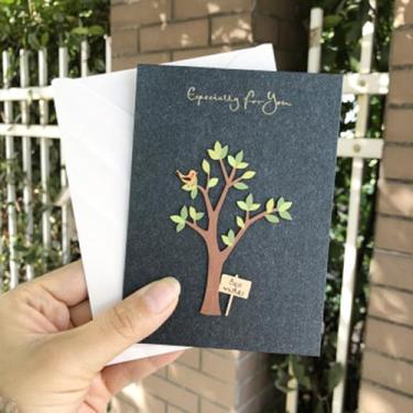 Imagem de Cartão postal 3D de convite de festa de casamento romântico, cartões de mensagem de flores feitos à mão, cartão de agradecimento, faça você mesmo