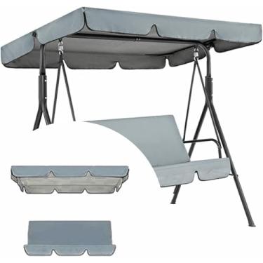 Imagem de Capa de substituição para toldo e almofada de balanço, capa impermeável para balanço de 2 e 3 lugares, assento de substituição para balanço de varanda