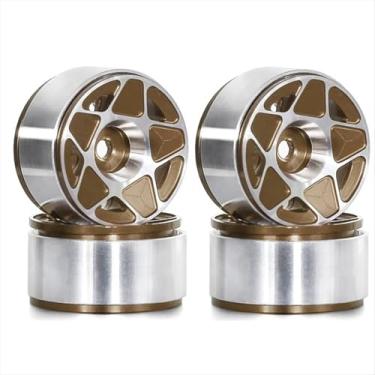 Imagem de MYHWDRNU Peças de carro RC compatíveis com TRX4M 1/18 1/24 RC Crawler Car Upgrade Parts Accessories 4pcs 2.5 cm Metal Beadlock Roda Hub Roda Aro