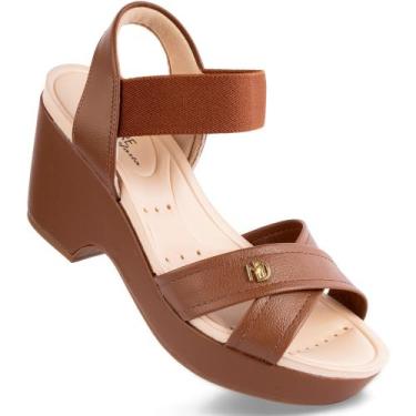 Imagem de Sandália Modare Anabela Salto Grosso Plataforma Ortopédica Cor:AvelaTa