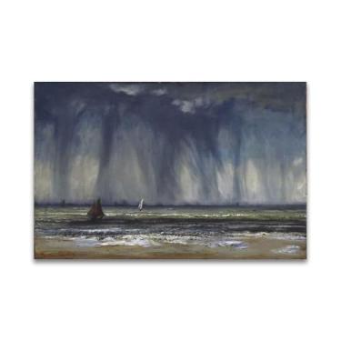 Imagem de Gustave Courbet Reprodução de pinturas famosas - (The Waterspout) Impressão em tela Imagens de arte de parede para decoração de sala de estar (60 x 96 cm (23,7 x 37,7 pol)/sem moldura)