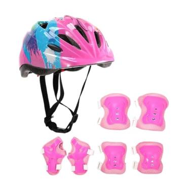 Imagem de Generic Conjunto de Equipamento de Proteção Esportiva Infantil Multifuncional e Confortável: Capacete para Ciclismo, Patins e Bicicleta, Rosa