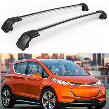 Imagem de YiXi-Partswell 2 peças de rack de teto travável barras transversais bagageiro alumínio adequado para Chevrolet Bolt EV 2016-2021 - prata