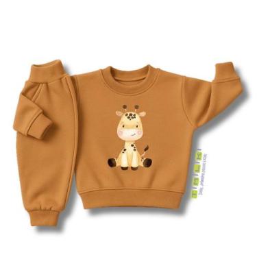 Imagem de Conjunto de Moletom Bebê Infantil inverno Unissex Zoo Girafa - Timilik