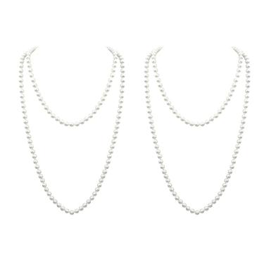 Imagem de Roe Dolph Colares longos de pérolas para colar, gargantilha de pérolas em camadas, colar Navajo com contas pretas e pérolas boêmias, bijuterias de fantasia, Pérola, Sem Pedra Preciosa