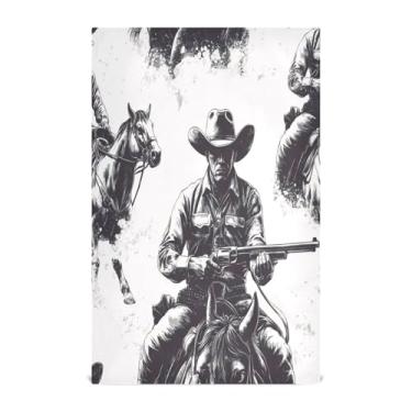 Imagem de xigua Conjunto de 1 panos de prato de cozinha com padrão caubói ocidental, toalhas de cozinha de secagem rápida macias e altamente absorventes para limpeza de pratos e limpeza à mão, 71 x 45 cm