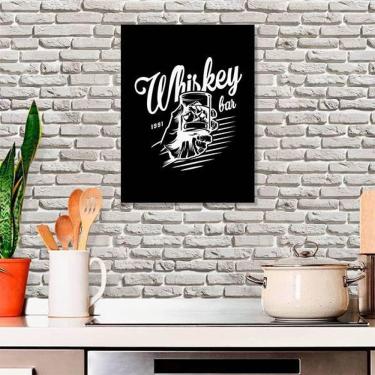 Imagem de Quadro Decorativo Whiskey Bar 45x34Cm Moldura Preta