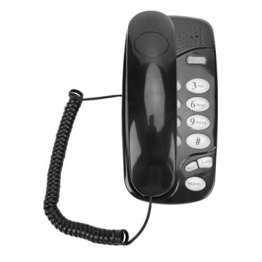 Imagem de EBTOOLS Telefone Fixo Com Fio, Telefone Residencial Montável na Parede Com Configurações de Pulso de áudio Comutáveis, Rediscagem do último Número, 3 Toques Selecionáveis, Função Mudo, (BLACK)