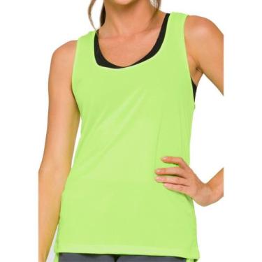 Imagem de Camiseta Feminina Esportiva Regata Dryfit Selene 20850, P, Amarelo flu