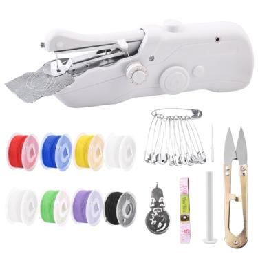Imagem de Máquina de costura portátil para iniciantes, mini máquinas de costura para costura rápida, ferramenta de costura prática máquina de costura portátil adequada para casa, viagens e bricolagem, máquina