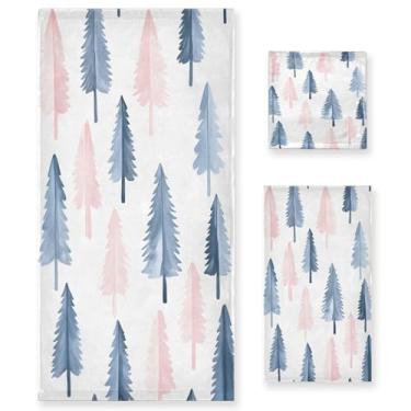 Imagem de xigua Conjunto de toalhas de banheiro com árvores absorventes macias 3 peças toalha de banho toalha de mão toalhas decorativas para banheiro, academia, hotel, praia, piscina