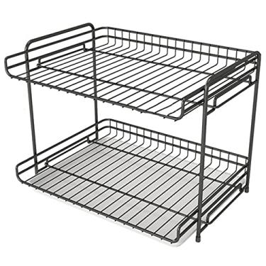 Imagem de Prateleiras flutuantes, organizador para banheiro/cozinha, organizador sob a pia organizador sob o armário rack vertical multiuso (cor: branco, tamanho: 29 x 23,5 x 30,3 cm) (cor: preto, tamanho: