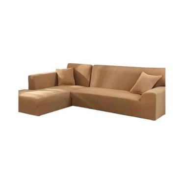 Imagem de Capas De Sofá Em L De Cor Sólida E Elásticas, Protetores De Canto Espe