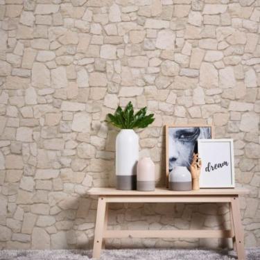 Imagem de Papel de Parede Attractive 2 Pedra Bege 692429