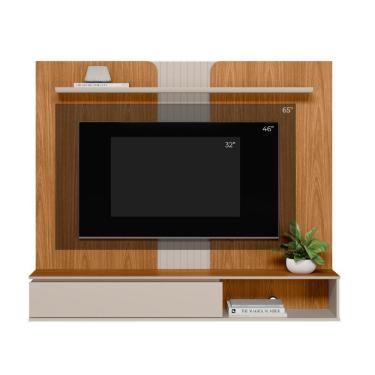 Imagem de Painel Home Suspenso Para Tv Até 65 Polegadas 1 Porta Friburgo Nature E Off White