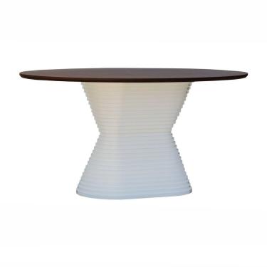 Imagem de Mesa De Jantar Apollo Tampo Oval 160x90cm Branco-amêndoa