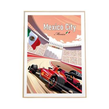 Imagem de Pôster Vintage Clássico De F1: Mapa De Pista De Carros De Corrida Em T