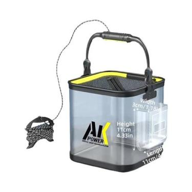 Imagem de Balde De Pesca Transparente E Dobrável, Container Multifuncional Para 
