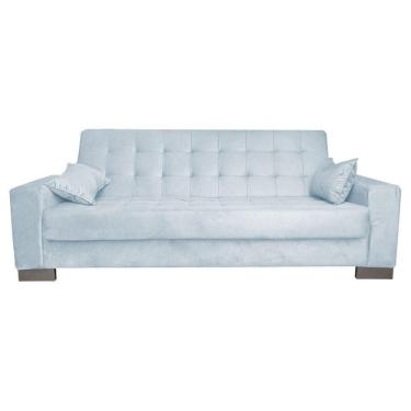 Imagem de Sofá Cama 2 Lugares Para Sala de Estar Lisboa Suede Cinza