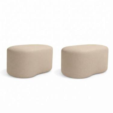 Imagem de Kit 2 Puff Feijão Curvo Orgânico Sala Redondo Confortável Moderno Sued