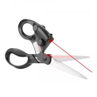 Imagem de Tesoura Com Mira Laser Para Corte Preciso De Tecidos, Papéis, Patchwork E Artesanato Multiuso