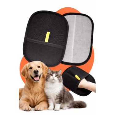 Imagem de Luva Mágica Tirar Pelo Escova Removedora para Pet Roupa Sofá Preta - H