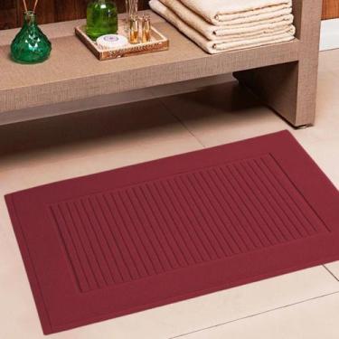 Imagem de Piso Toalha Banheiro Cavhome Majestic Antiderrapante Borgonh