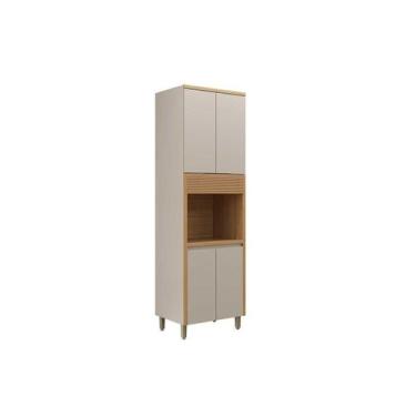 Imagem de Módulo Cozinha Linea Allure Allure c/ 4 Portas e 1 Nicho 70cm Jequitib