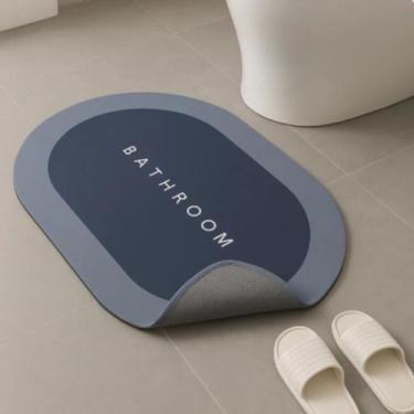 Imagem de Tapete Oval Chão Seca Pisa Antiderrapante Não Escorrega Pês Carpete Ba