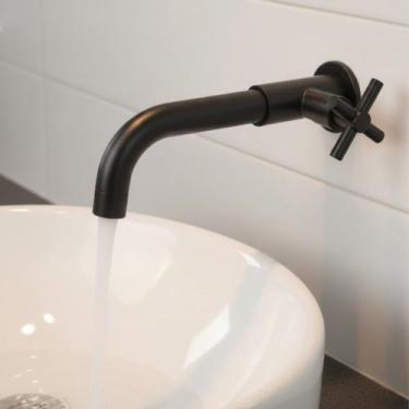 Imagem de Torneira Parede Manopla Cruzeta Giro 360 de Metal Banheiro Lavabo Mode