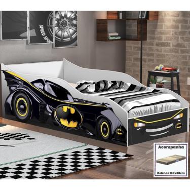 Imagem de Cama Quarto Solteiro Carro Com Colchão Preto