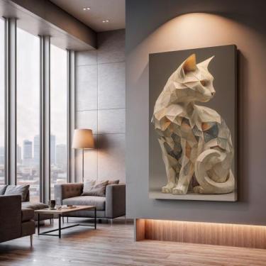 Imagem de Quadros Decorativos Leão Guardião 40x60 Moderno Luxo Sala Quarto Escri