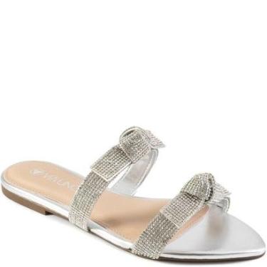 Imagem de Rasteira Bico Folha Knots com Strass Verão Via Uno 508045-Feminino