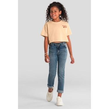 Imagem de Blusa infantil menina cropped estampada Brandili, 10, Laranja