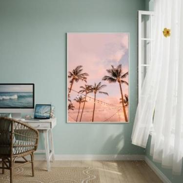 Imagem de Quadro Decorativo Palmeiras Iluminadas-70X50Cm - Quadros On-Line