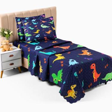 Imagem de Colcha Cocha Cobre Leito Jogo Roupa Cama Matelado Solteiro Infantil Qu