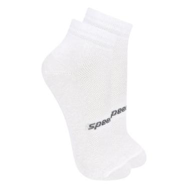 Imagem de Kit com 2 Pares de Meias Esportiva Cano Curto Speedo 8033, Branco, 33-