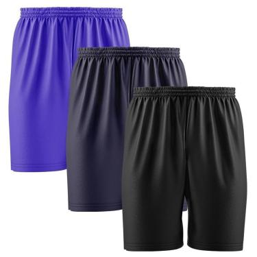 Imagem de Kit 3 Calção Short Futebol Basquete Vôlei Bermuda Dry Treino Academia-Masculino