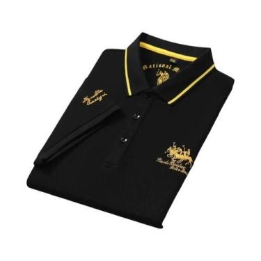 Imagem de Camisa Polo Masculina De Verão Leve E Respirável Com Bordado, Camiseta